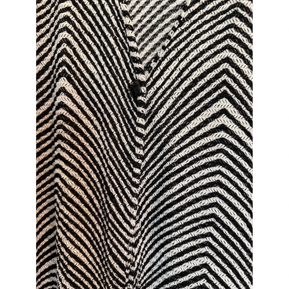 Chico's Black White Chevron Zig Zag Open Front Cardigan Sweater Size 3 XL